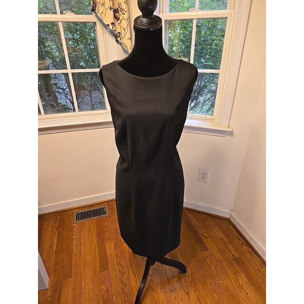 ALYX Dress Women Black Sleeveless Bateau Neck Stretch Back Zip Sheath Dress 14